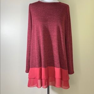 ELOGES Burgundy Knitted Tunic Sweater L